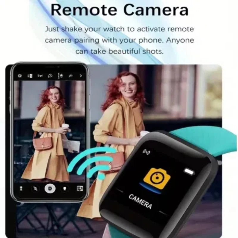 Multifunction Smart Watch For Men Women Kids Message Remind Music Control Sport Step Calories D13 Smartwatch Alarm Clock 116Plus - AMULET RING STORE