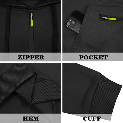 Men's Hooded Fleece Pullover Sporty Casual Jacket European American Style Autumn Winter Warm Comfortable Men's Outerwear