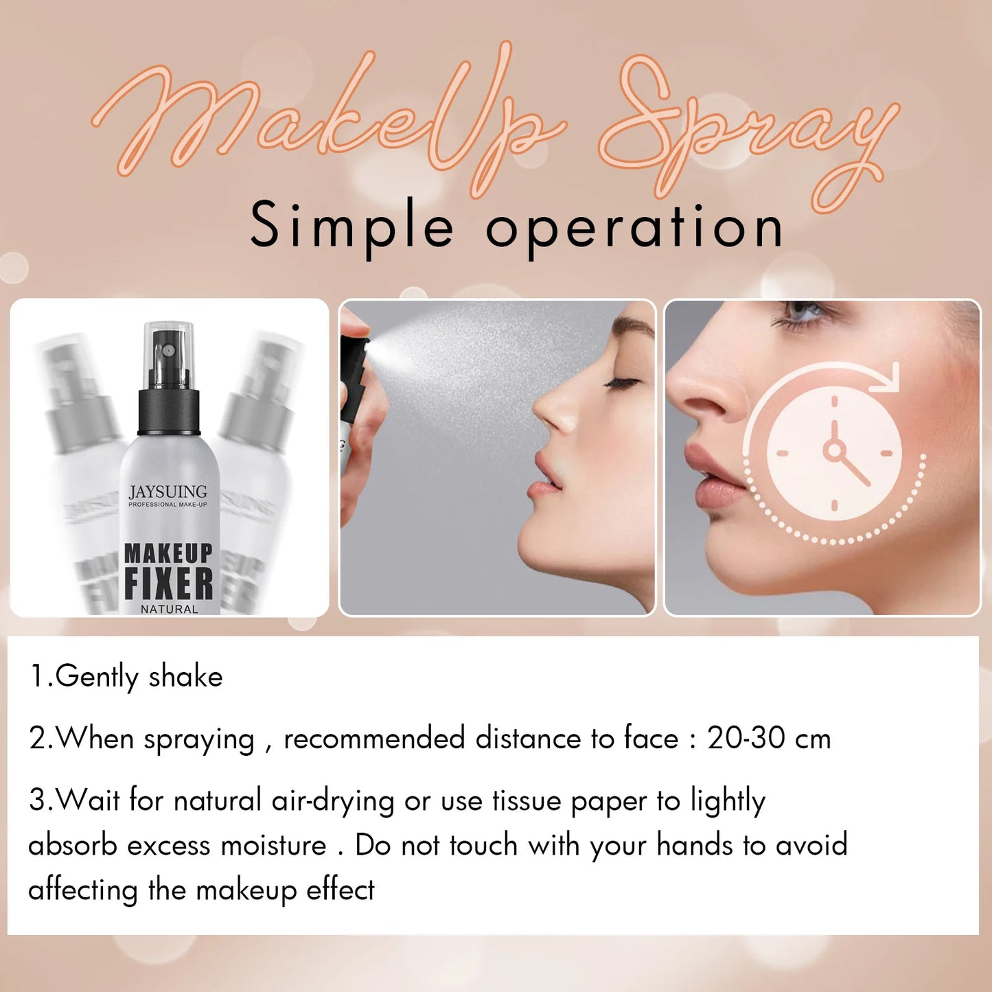 Makeup Fixing Spray Portable Makeup Oil Control Fast Film Forming Long Lasting Moisturize Natural Matte Quick Fixer Cosmetics - AMULET RING STORE