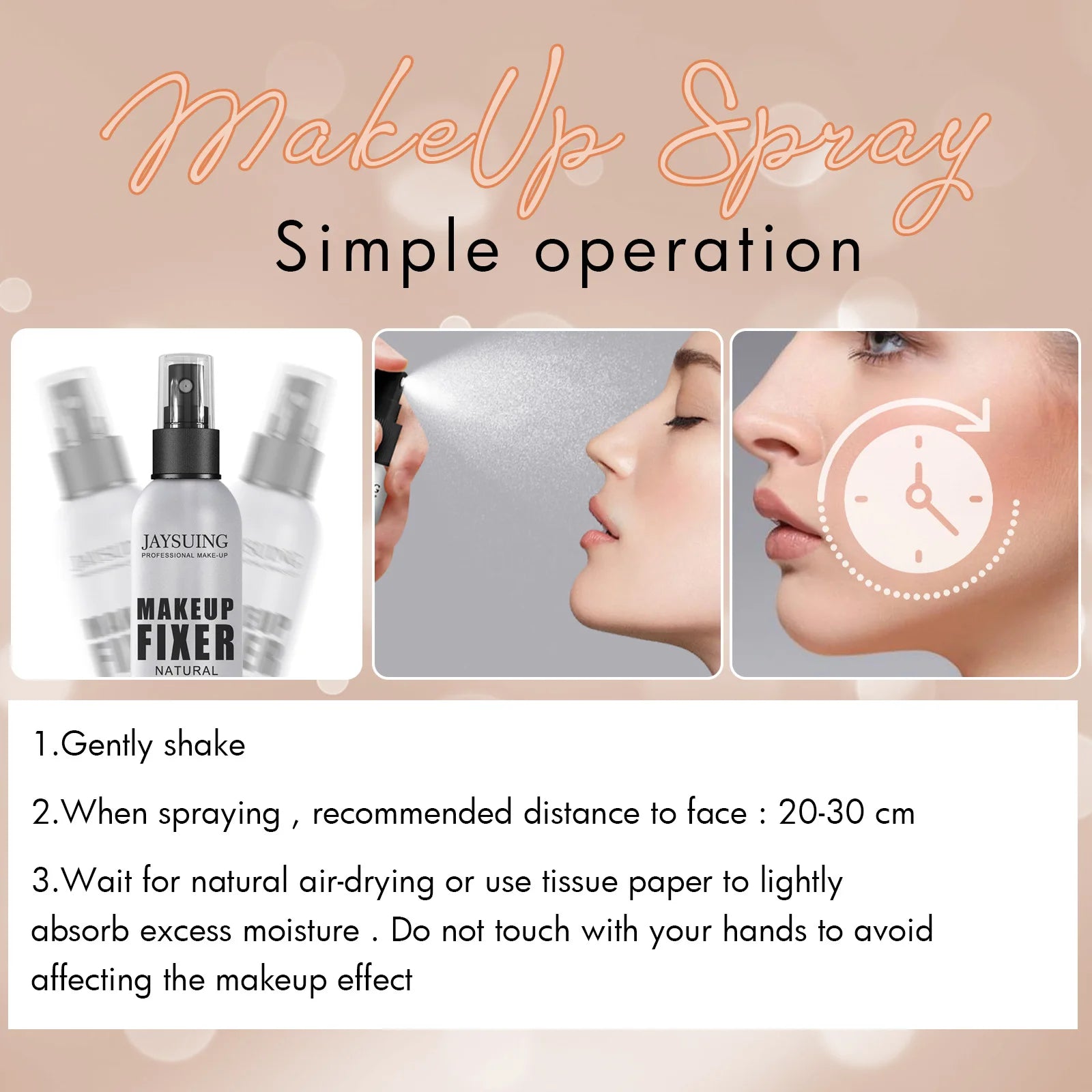 Makeup Fixing Spray Portable Makeup Oil Control Fast Film Forming Long Lasting Moisturize Natural Matte Quick Fixer Cosmetics - AMULET RING STORE