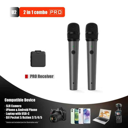 NUNAVO wireless microphone Interview professional microfeono Mic Handle broadcast microphone handheld for iphone smart phone