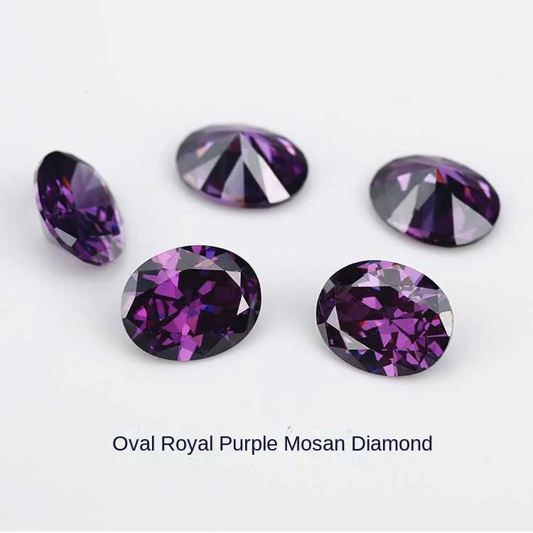 1CT colored diamond moissanite oval pigeon egg moissanite irregular naked stone gemstone jewelry accessories