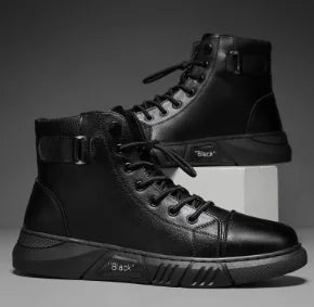Men's Shoes Original Casual Leather Men Training Wear Resistant Sneakers Outdoor Male Treking Footwear Breathable Lace-up Shoes