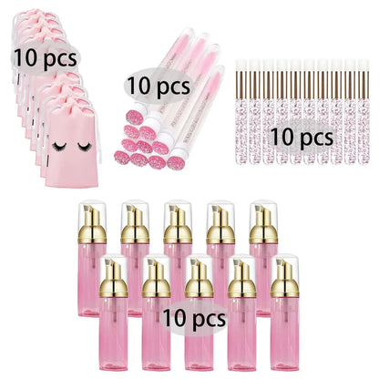 20/40PCS Suit 60ML Empty Pump Bottle Eyelash Shampoo Care Makeup Tool Travel Foam Dispenser Bottle Plastic Cleanser Soap Care - AMULET RING STORE