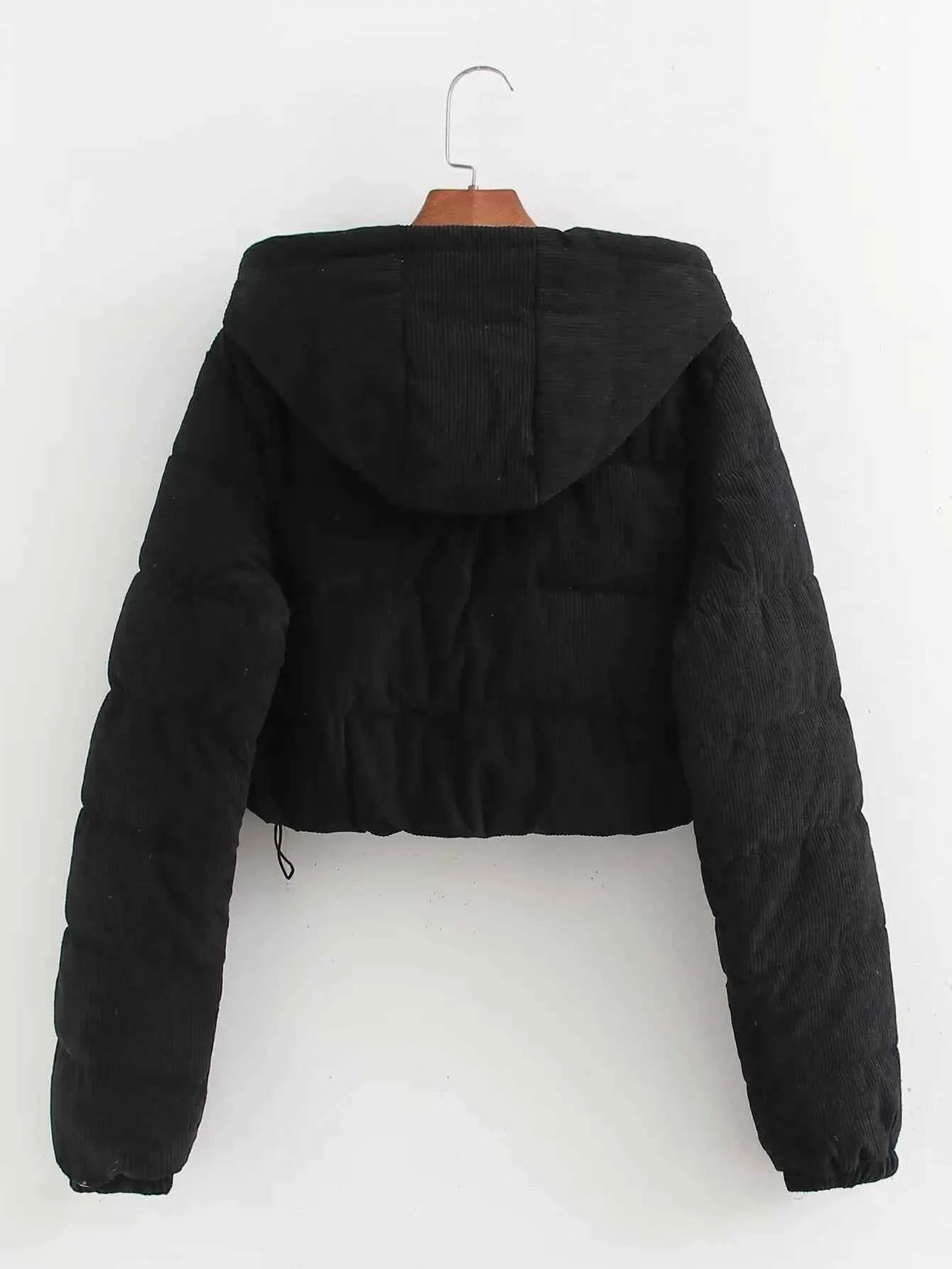 Padded Coat Casual Hooded Coat For Women Elegant Luxury Women's Coats Warm Woman Winter Coats Black Short Snow Parka