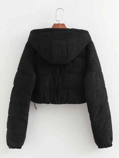 Padded Coat Casual Hooded Coat For Women Elegant Luxury Women's Coats Warm Woman Winter Coats Black Short Snow Parka