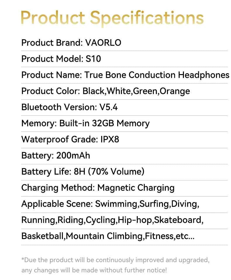 Upgrades Bluetooth 5.4 Bone Conduction Wireless Headphones 30 Meters Depth IPX8 Waterproof Swimming Headsets 32GB RAM MP3 Player