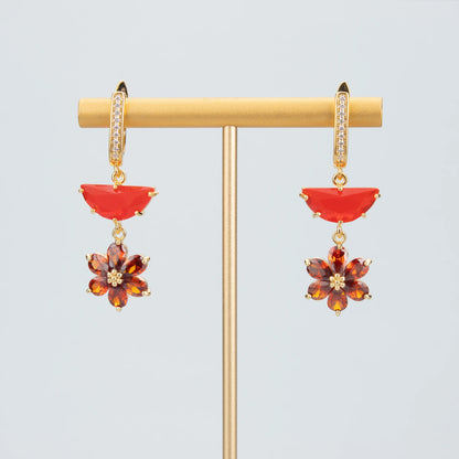 GUFEATHER,6pcs/lot,MC78,jewelry accessories,18k gold plated,nickel free,copper,zircon,hand made,flower shape,charms,diy pendants - AMULET RING STORE