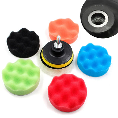 3/5/6/7 Inch Car Polishing Kit Polish Pad Car Polish Buffing Pad Abrasive Disc Sponge Foam Pads Polisher For Headlight Refurbish - AMULET RING STORE