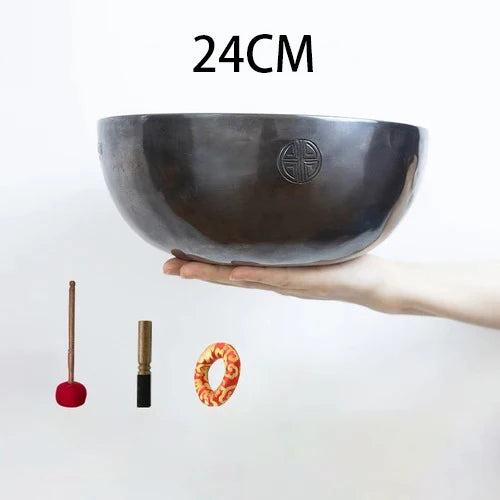 Full Moon Tibetan Singing Bowl Handmade Mindfulness Meditation Nepal Singing Bowls Yoga Chakra Sound Healing Therapy Accessories - AMULET RING STORE