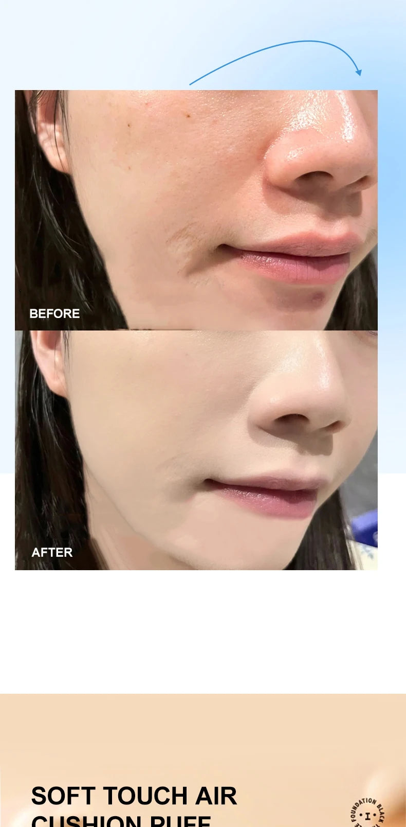 OCHEAL Natural Moisturizing Liquid Foundation Concealer BB Cream Air Cushion Whitening Oil-control Makeup Cosmetics BB Cream - AMULET RING STORE