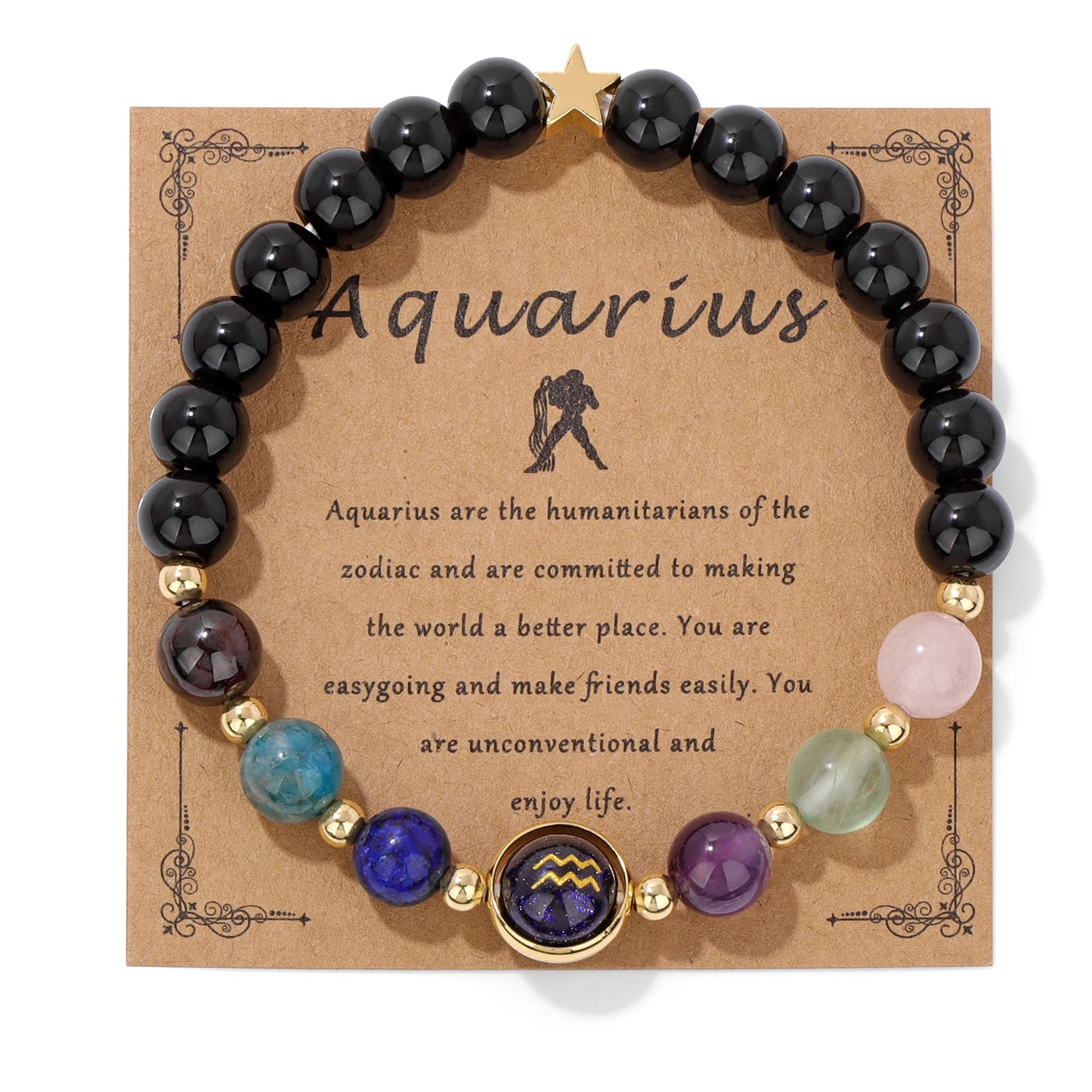 12 Zodiac Signs Bracelet Men Gemini Scorpio Sagittarius Obsidian Tiger Eye Stone Beads Bracelets for Women Constellation Jewelry