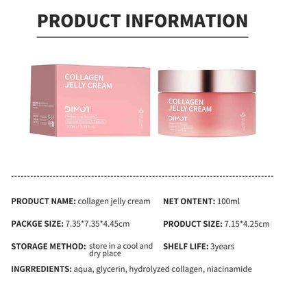 DIMOT Collagen Jelly Cream Niacinamide Tightening Soothing Moisturizing Anti-Aging Firmness Hydration Skincare Face Gel 100ml