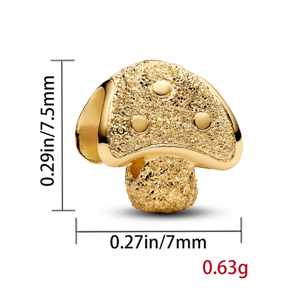 New Mini Series Charm Sun Horseshoe Clover Butterfly Mushroom Beads Fit Original Pan Bracelet DIY Women Jewelry Christmas Gifts - AMULET RING STORE