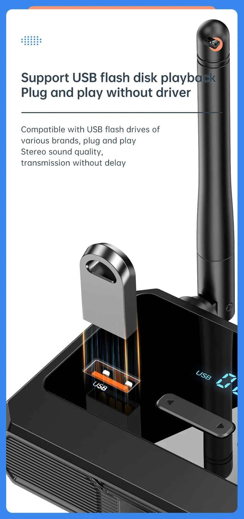 Bluetooth 5.3 Audio Receiver USB U-Disk Play Stereo Wireless Adapter R/L 2 RCA/3.5MM AUX/Optical Fiber Jack For Car Kit Speaker