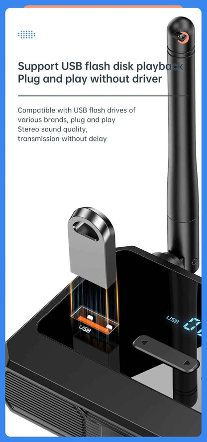 Bluetooth 5.3 Audio Receiver USB U-Disk Play Stereo Wireless Adapter R/L 2 RCA/3.5MM AUX/Optical Fiber Jack For Car Kit Speaker