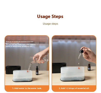 New style seven-color aromatherapy machine, bedroom essential oil aromatherapy lamp, wood grain flame humidifier, desktop cracke