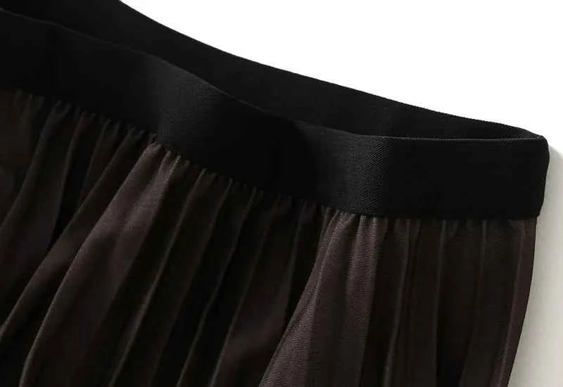 Printed pleated skirt with elastic waistband, colorful flower big swing skirt, women's contrasting long skirt, A-line skirt, new