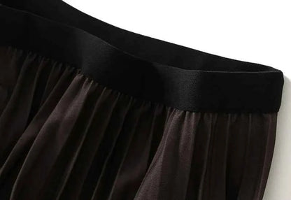 Printed pleated skirt with elastic waistband, colorful flower big swing skirt, women's contrasting long skirt, A-line skirt, new