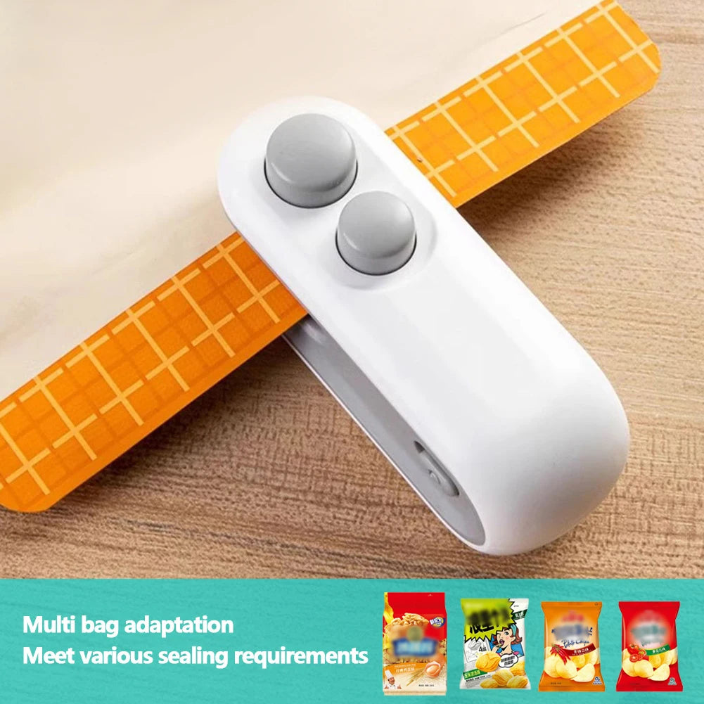 2 In 1 Sealer Cutter Mini Bag Sealer Handheld Heat Vacuum Sealer Handheld Bag Sealing Machine for Food Storage Snacks Freshness - AMULET RING STORE