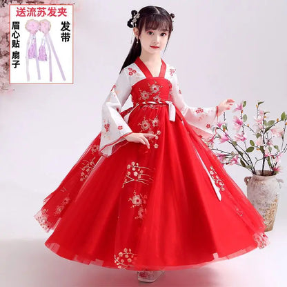 Summer Girls' Hanfu Dress Princess Costume Children's Dresses Kids Vintage Party Baby Girl Dress Cosplay Girls Clothes Vestidos