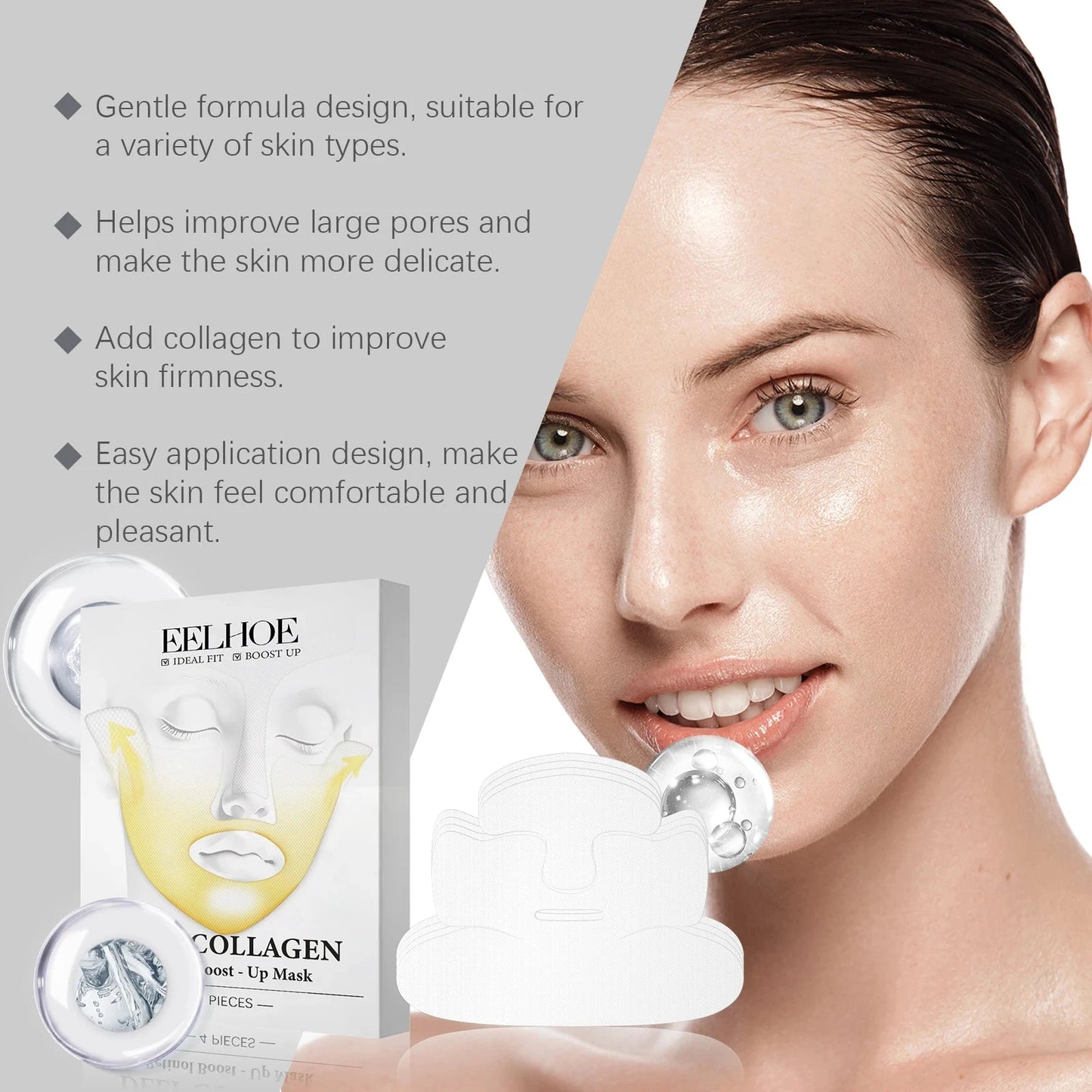 Deep Collagen Retinol Firming Mask Lifting Tightening Facial Skin Lighten Fine Lines Smooth Natural Hydrating Translucent Mask