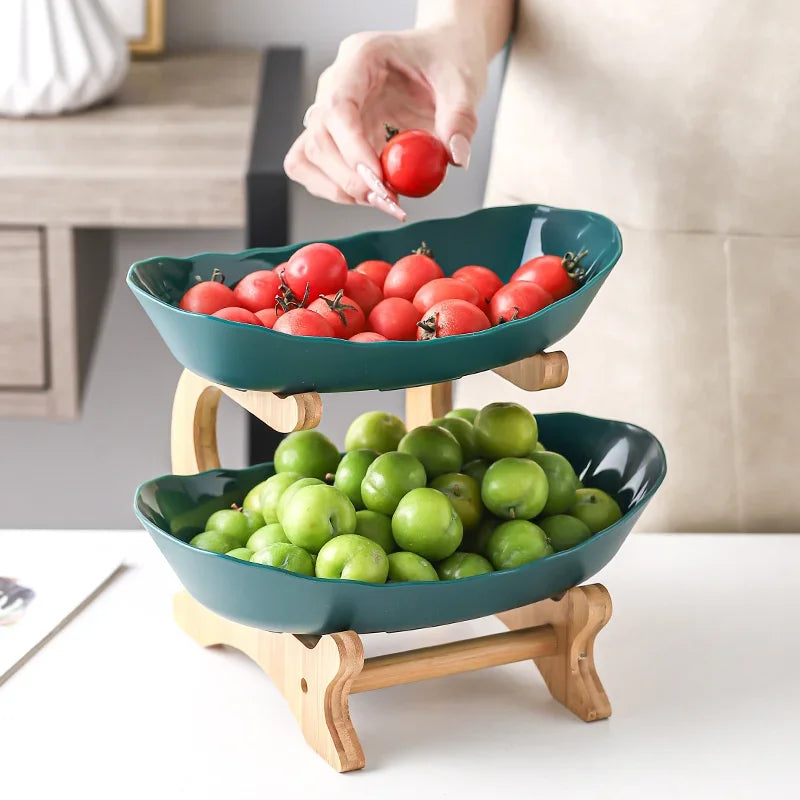 2/3 Layer Table Plates Dinnerware Kitchen Fruit Bowl with Floors Partitioned Dish Snack Candy Cake Stand Fruit Plate Salad Bowl - AMULET RING STORE