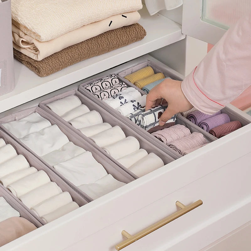 Foldable Underwear Socks Storage Box Panties Storage Boxes Clothes Organizer Cabinets Drawers Bedroom Wardrobe Separator Case - AMULET RING STORE
