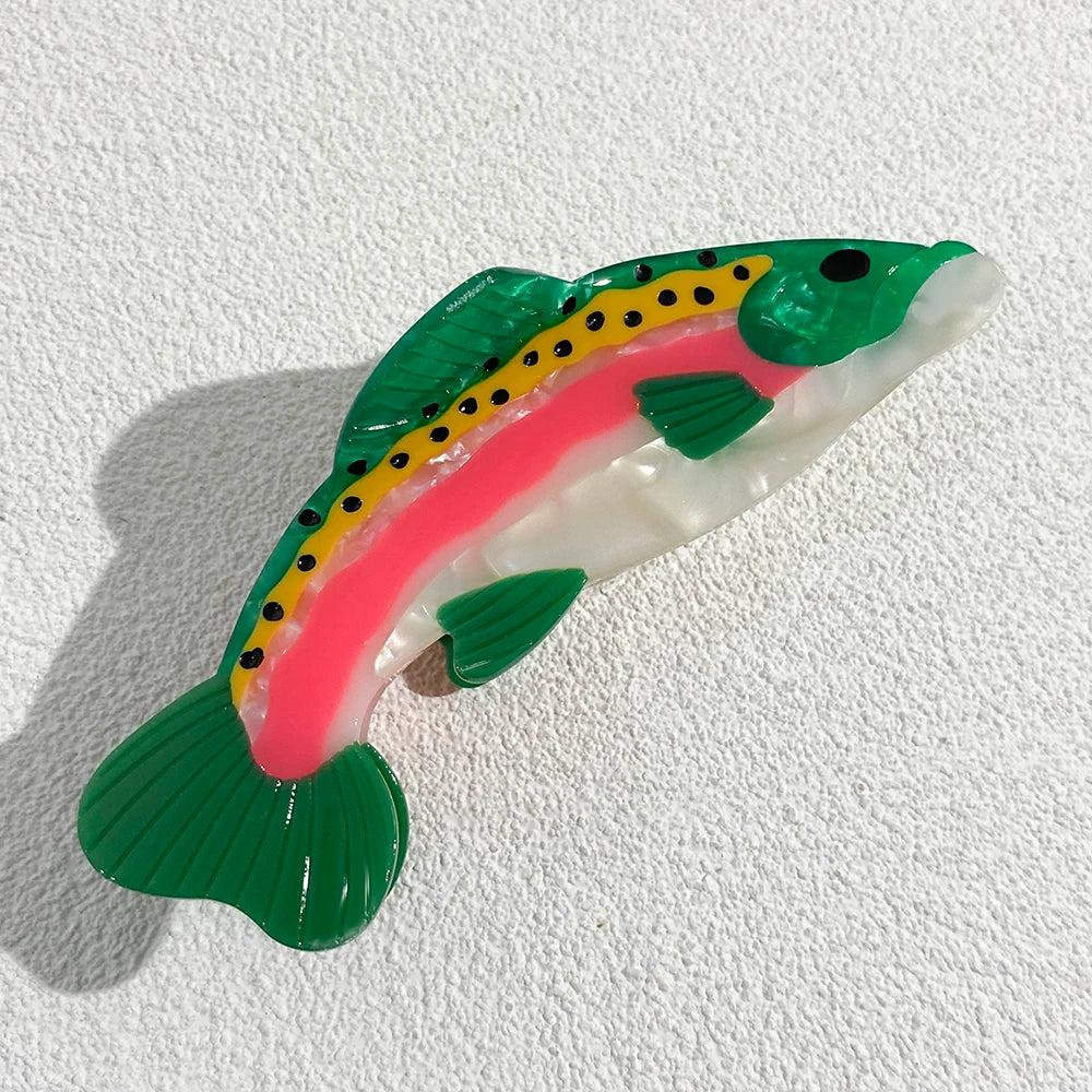 Creative Funny Acetate Tortoise Sturgeon Fish Shark Hairpin Oversize Marine Animal Barrettes Thick Hair Clip Claw Accessories - AMULET RING STORE