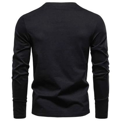 AIOPESON High Quality Men's long sleeve t-shirt Fashion pure cotton henley collar long t shirt man polera manga larga hombre