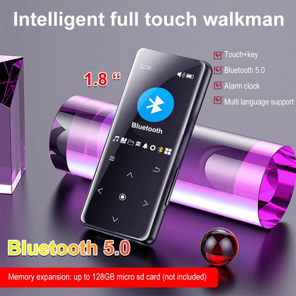 HiFi Bluetooth MP3 Player - Lossless Music Sport Earphone Portable Audio Walkman with FM E-book Recorder
