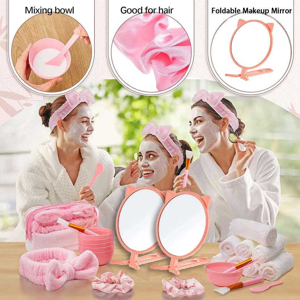 6-18 Sets Kids Pink Spa Party Supplies for Girls Makeup Sleepover Kit Spa Birthday Party Favors Supplies Gift for Children - AMULET RING STORE