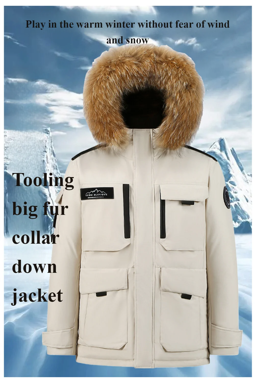 New winter jackets for men with hoods and leather collars. New high-quality waterproof jackets for men. Casual and warm jackets
