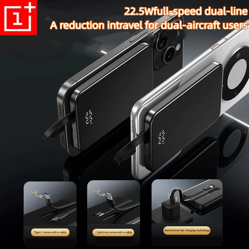 ONEPLUS 10000mAh Wireless Magnetic Power Bank Super Fast Charging Real Large Capacity Portable Battery Charger For iPhone Huawei - AMULET RING STORE