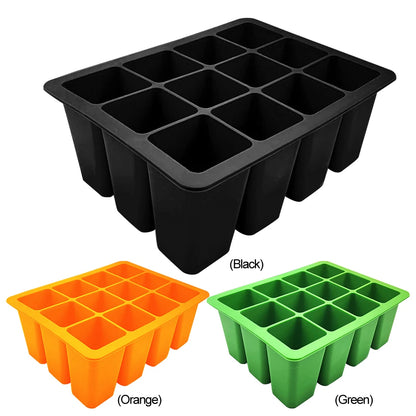 3-1pcs 12 Holes Seedling Starter Trays Silicone Seed Starter Tray Seed Propagation Pot for Gardening Hydroponics Growing System - AMULET RING STORE