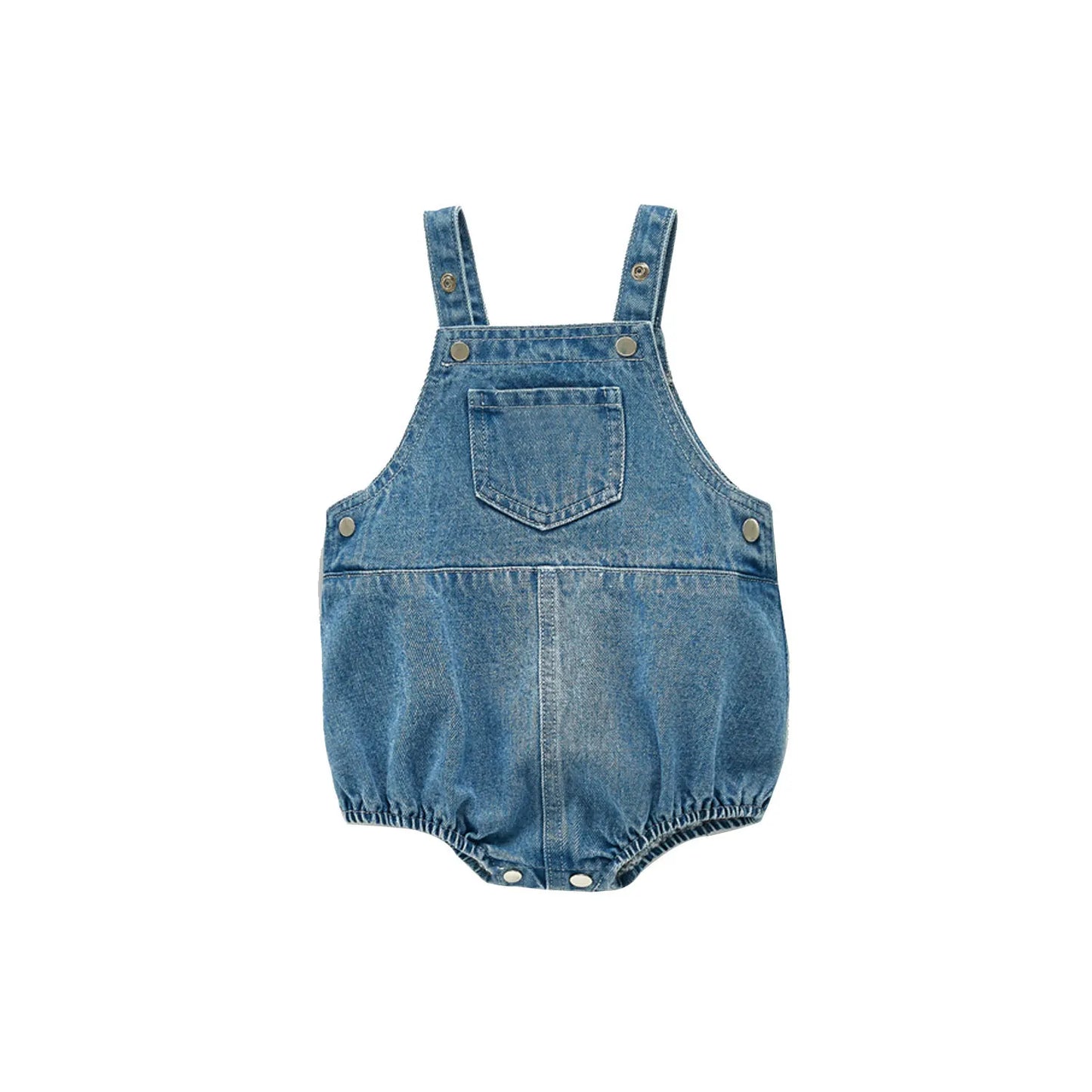 Cute Baby Pocket Overalls Denim Overalls Baby Fashion One-piece Romper 0-3T Newborn Boy Girls Clothes - AMULET RING STORE