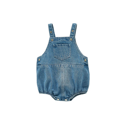 Cute Baby Pocket Overalls Denim Overalls Baby Fashion One-piece Romper 0-3T Newborn Boy Girls Clothes - AMULET RING STORE