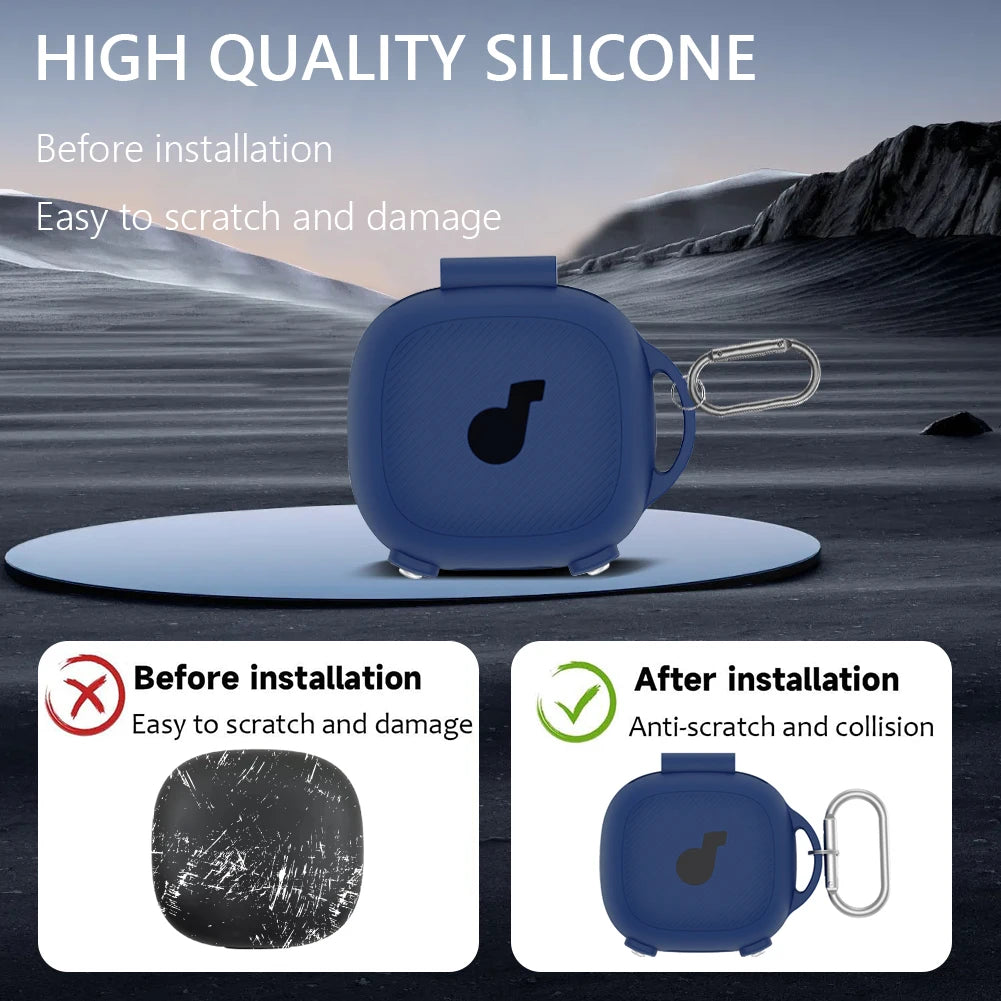 Silicone Case Cover Shockproof Soft Protective Cover Logo Visible Design Full Body Protective Case for Anker SoundCore Sport X20 - AMULET RING STORE