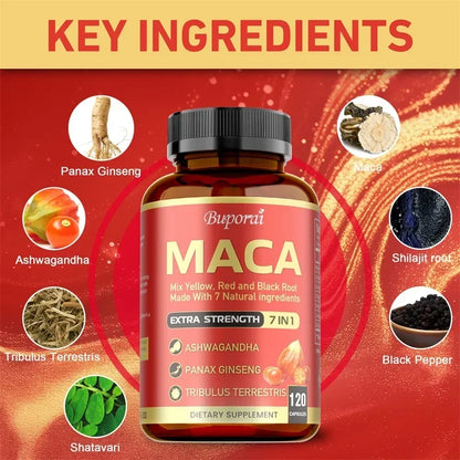 Maca Root Capsules - Improve Athletic Performance and Endurance, Improve Mood, Boost Energy Production, and Strengthen ImmunityS - AMULET RING STORE
