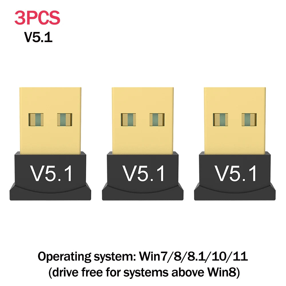 Wireless Audio Adapter Bluetooth-Compatible 5.0/5.1 Dongle 2.4G Audio Receiver Support Win7/8/8.1/10 for Computer Tablet Desktop - AMULET RING STORE