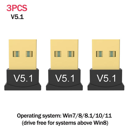 Wireless Audio Adapter Bluetooth-Compatible 5.0/5.1 Dongle 2.4G Audio Receiver Support Win7/8/8.1/10 for Computer Tablet Desktop - AMULET RING STORE