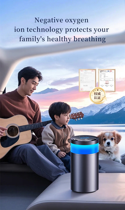 Car Diffuser Home Dual-Use Rechargeable Aromatherapy With Atmosphere Lights Smart Spray Car Air Freshener Fragrance Diffuser - AMULET RING STORE