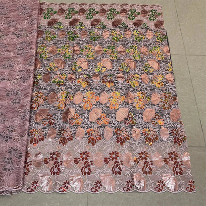 2025African Nigerian French Guipure Tulle Lace Fabric 3DSequins Beaded Embroidery for Luxury Wedding Party Evening Dresses 5Yard