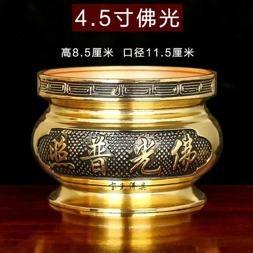 Metal incense burner Buddha tool Backflow fragrance Censer Buddhist Hall pray church tea light burner the god of wealth - AMULET RING STORE