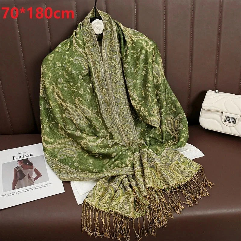 Winter Scarves Design Print Female Foulard Cotton Stoles Scarf Autumn Cashmere Pashmina Shawl Lady Luxury Brand Wrap Warm XWJ101