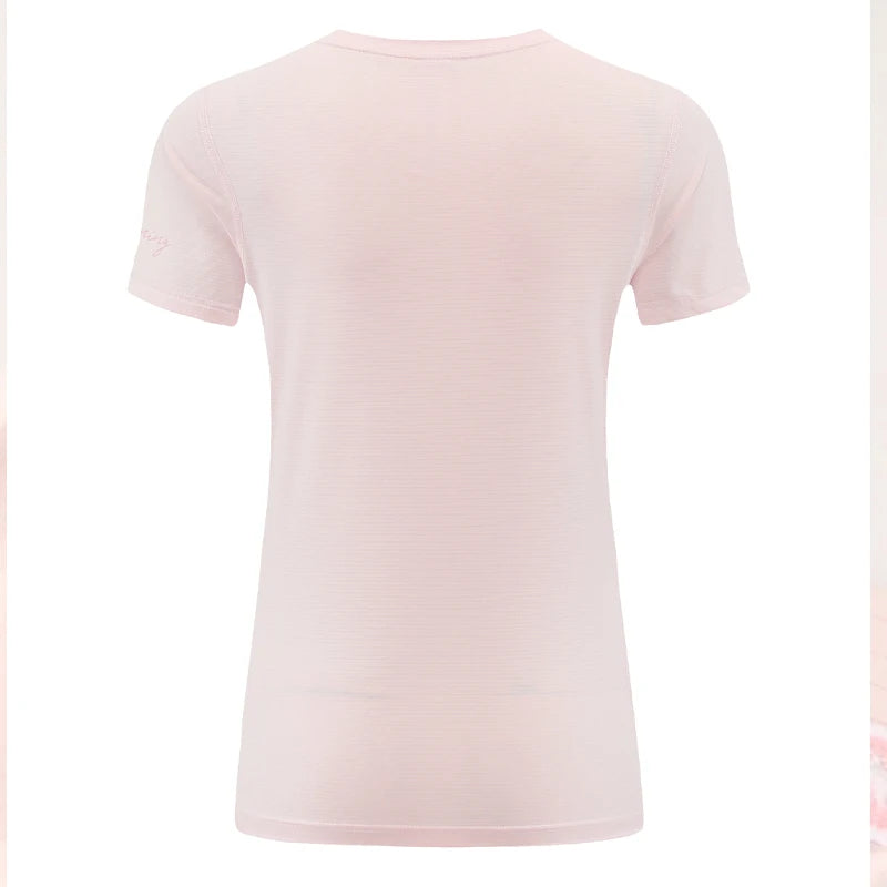 Women Print Running Short Sleeve Slim Elastic Yoga Breathable Mesh Tshirt Female Jogging Training Fashion Solid Fitness Tee - AMULET RING STORE