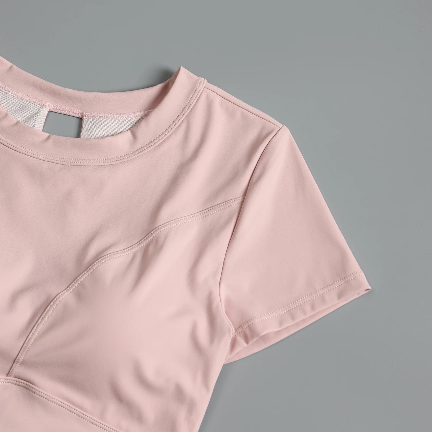 Yoga suit with chest pad sports beauty back fashionable quick-drying short-sleeved T-shirt running Pilates training fitness - AMULET RING STORE