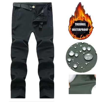 Men's City Cargo Autumn Winter Fleece Softshell Hiking Pants Fishing Climbing Trekking Casual Hunting Camping Trousers M-5XL