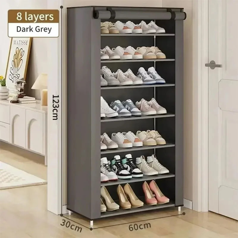 Household corridor storage cabinet shoe rack fabric dustproof shoe cabinet economical multi-layer furniture minimalist furniture