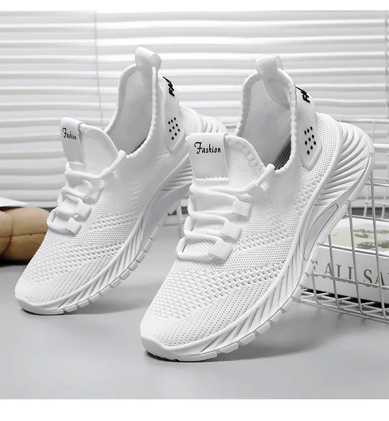 2025 Women's Shoes Summer Women's Shoes Flying woven casual shoes Comfortable breathable women's sneakers - AMULET RING STORE